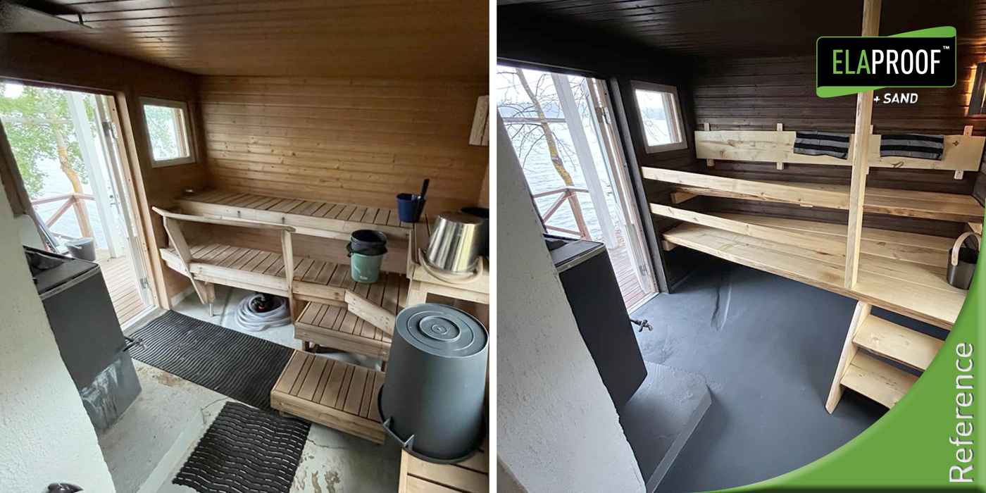 The plinth and floor of the beach sauna Tuulos Elaproof