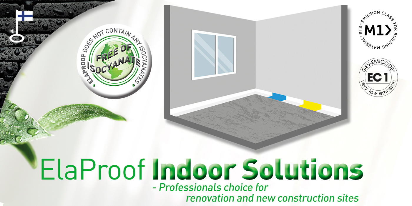 ElaProof Indoor Solutions for renovation and new construction sites, Free of isocyanate -logo